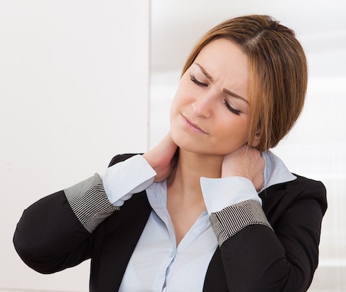 Woman with neck pain