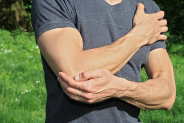 Man with elbow pain